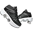 2-in-1 Roller Skates & Sneakers Unisex Retractable Wheels Outdoor Fun & Fitness Kick Roller Shoes