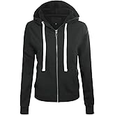 MixMatchy Women's Hooded Sweatshirts Jacket Casual Drawstring Zip Up Hoodie with Pocket