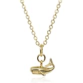 EnCharmed Teeny Tiny Sperm Whale 18k Gold Plated Charm Necklace for Women | Handmade Dainty Necklace, Tiny Ocean Spirit Marine Life Pendant, Everyday Minimal Layering Jewelry, 18"