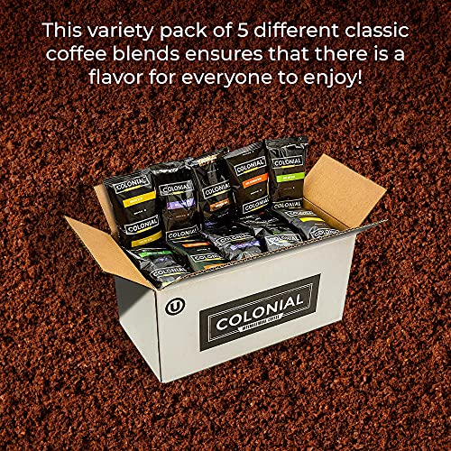Colonial Coffee Packets, Pre Ground Assorted Variety Coffee Packs