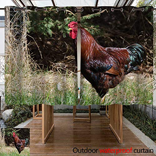 Winfreydecor Outdoor Ultraviolet Protective Curtains Proud Red