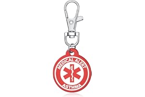 YOTHIWAD Medical Alert Keychain for Women Men,Medical ID keychain with Free Laser Engraving Red Light Suitable for Bags Cloth