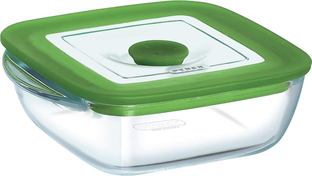 Pyrex 1 L Glass Square Dish with Plastic Lid, 1 Litre Amazon.co.uk