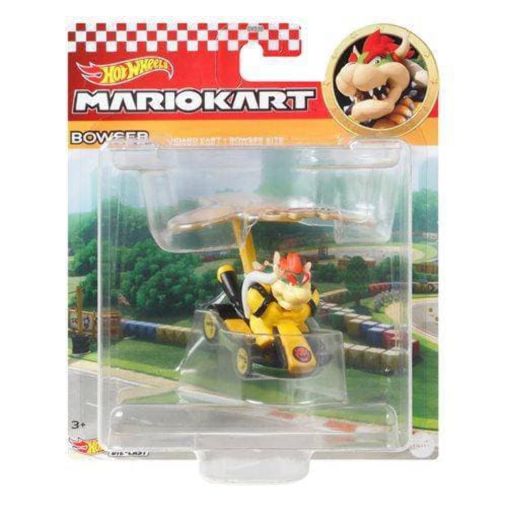 Hot Wheels Die-Cast Mario Kart Bowser Standard Kart + Bowser Kite