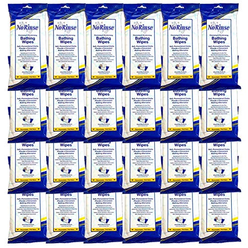 No Rinse Bathing Wipes - 8 per pack(Set of 24 Packs)