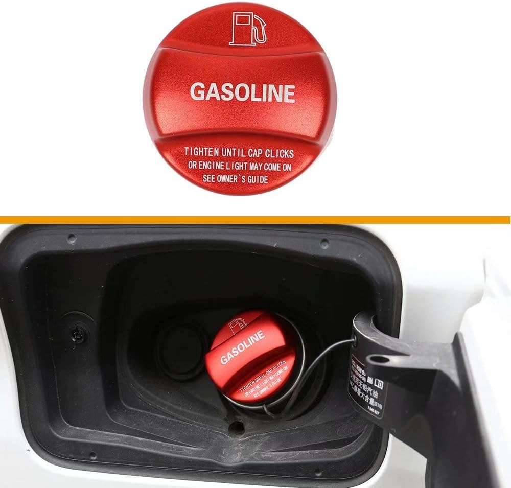Aluminum Alloy Gas Fuel Tank Cap Cover Trim, Compatible with BMW X1 X2 X3 X4 X5 X6 F10 F15 F16 F25 F26 F30 F34 F35 F48 F47 G30 G38(Red, 1PC)