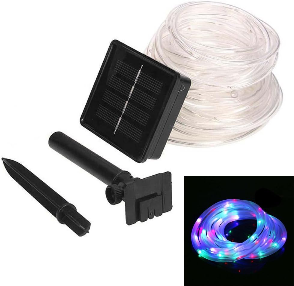 Amrka Solar LED Strip Lights, 39.4 Ft 100 LED RGB Flexible Tube Lights