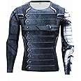 HIKZXEKJI Men's 3D Captain High Elastic Compression T-Shirt
