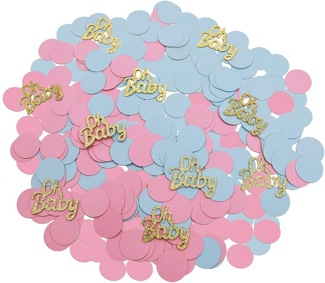 220 Pcs Glitter Oh Baby Gender Reveal Table Confetti Pink