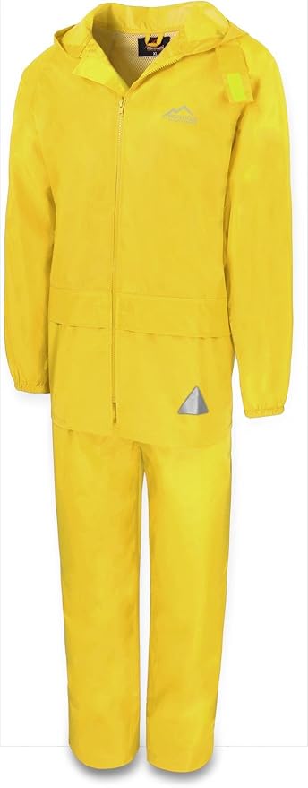 normani Leichter wasserdichter Regenanzug Set aus Regenjacke mit Kapuze und Regenhose für Erwachsende