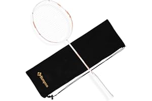 KUMPOO Badminton Racket Carbon Fiber, Badminton Racquet Set with Cover, Badminton Professional Racket Durable for Beginners Outdoor Games Gym