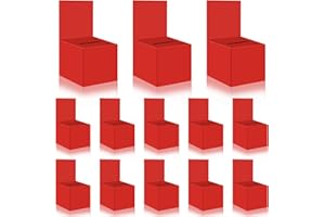 zzhxkjhky 12 Pcs Raffle Boxes Cardboard Box with Slot for Ticket and Removable Header, 6 x 6 x 6 Inch Ballot Box Donation Box Charity Box for Collecting Business Card Voting Contest(Red, 12 PCS)