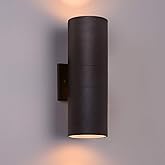 wowlite Outdoor Wall Light, Exterior Lighting, Matte Black Waterproof Wall Mount Cylinder Design, Up Down Light Fixture for P