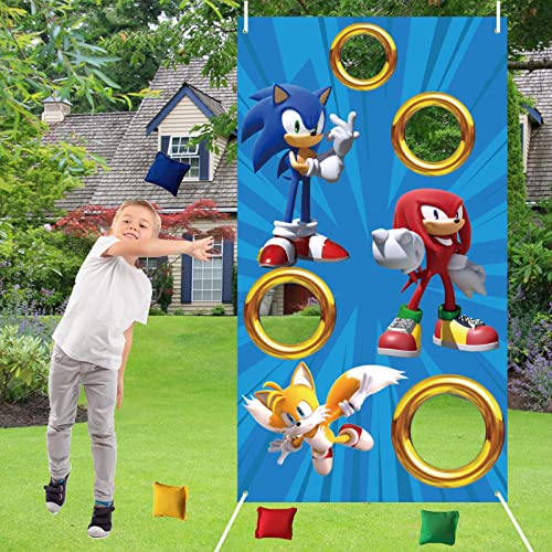 Sonic Birthday Party Supplies, Sonic Toss Games with 4 Bean Bags, Sonic