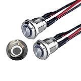 DMWD 2pcs 12mm Metal Waterproof Momentary Push