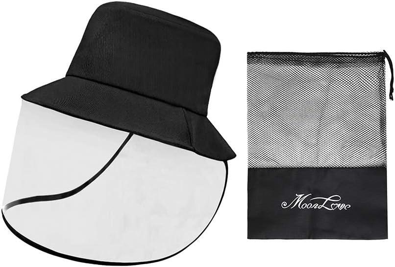 Kids Outdoor Fisherman Hat Removable Sun Protection Sun Hat Dustproof Bucket Cap Anti-Fog Summer Fishing Hat for Traveling Hiking Camping Black