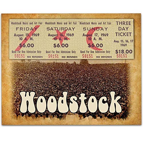 Woodstock Tribute - 11x14 Unframed Art Print - Great Music Bar Decor and Gift Under $15 for Artists and Musicians