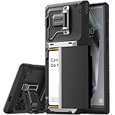 VRS DESIGN Damda Glide DuoGuard for Samsung Galaxy S24 Ultra Phone Case (2024), Premium Sturdy Fully Covered Camera Lens Protection Cover Card Holder Wallet Case (Matte Black)