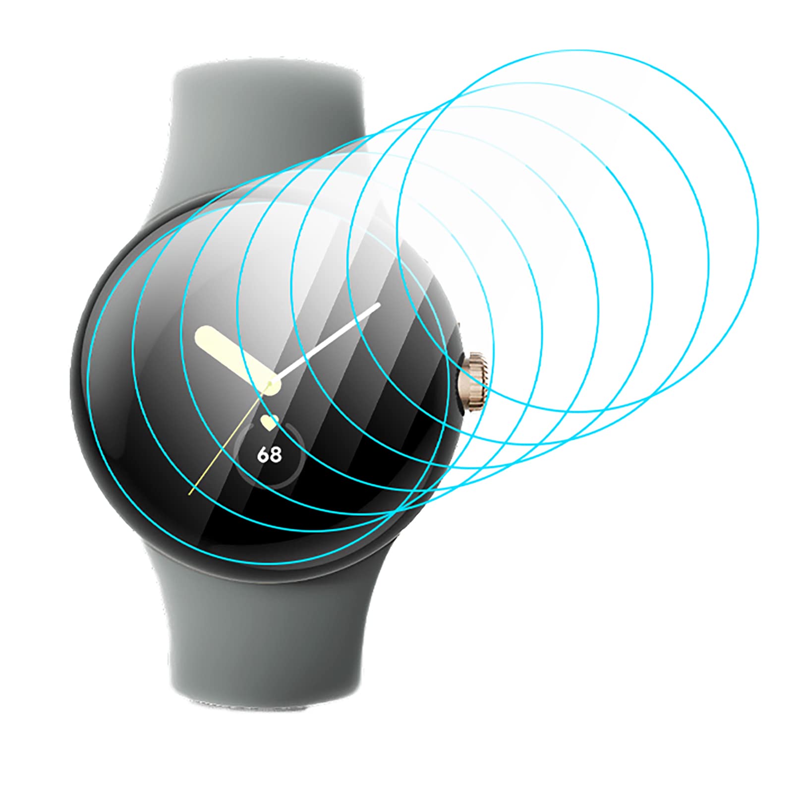 GIOPUEY Screen Protector for Google Pixel Watch 1/2/3 41mm, [6 Packs] Flexible TPU Screen Protective Film, [Anti-Bubble] [Wear-resistant] - Transparent