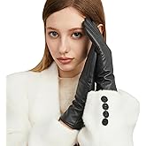JOOFAN Winter Warm Genuine Leather Gloves for Women, Touchscreen Texting Driving Gloves for Outside Outdoor Activities