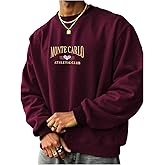 SOLY HUX Men's Letter Graphic Sweatshirt Crewneck Drop Shoulder Long Sleeve Casual Pullover Tops