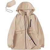 Avoogue Rain Jacket Women with Hooded Lightweight Waterproof Raincoats Packable Zipper Pockets Windbreakers