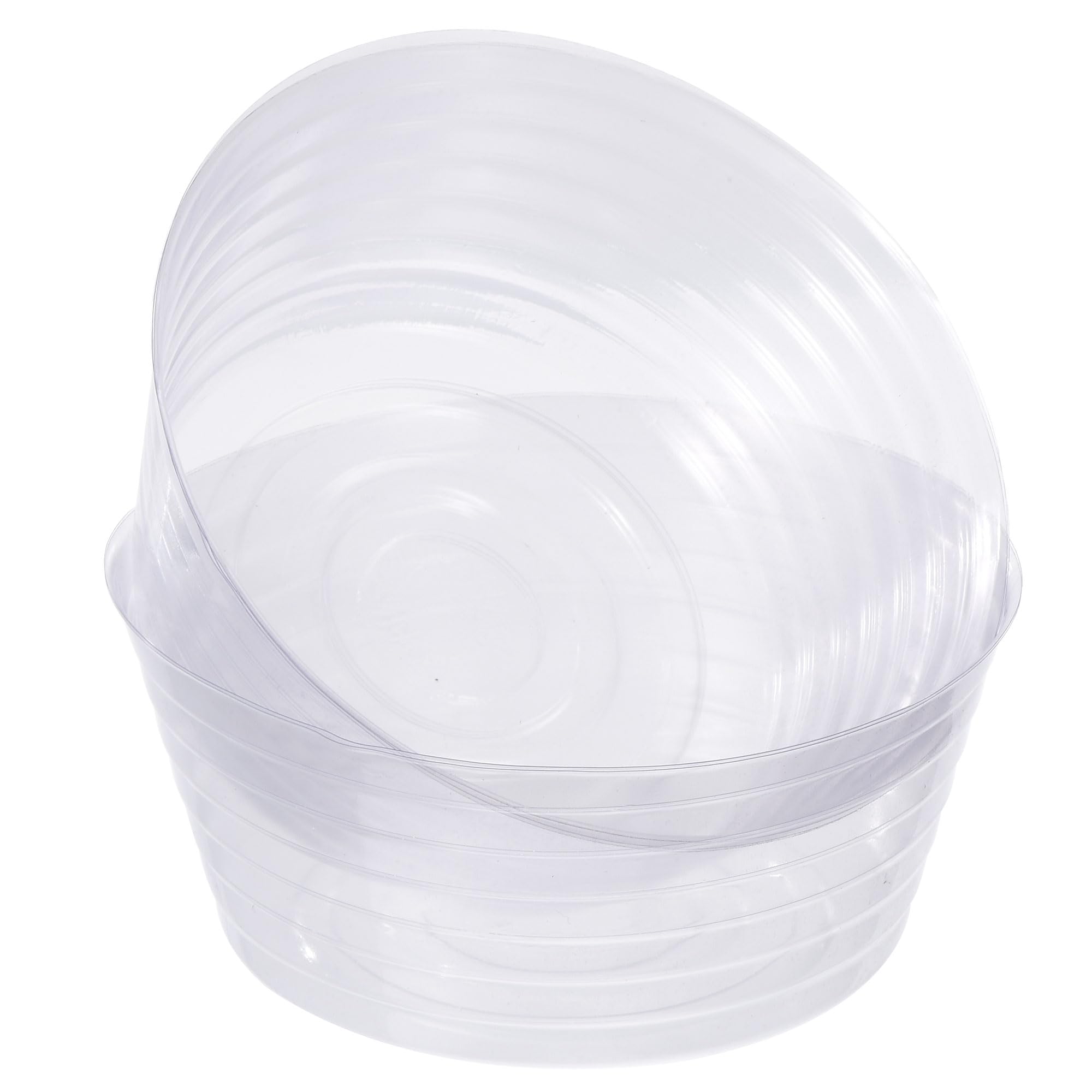 M METERXITY 5 Pack Planter Saucers - Thin Plastic Plant Tray Flowerpot Drip Trays Round Apply to Outdoor/Garden (8 Inch, Clear)