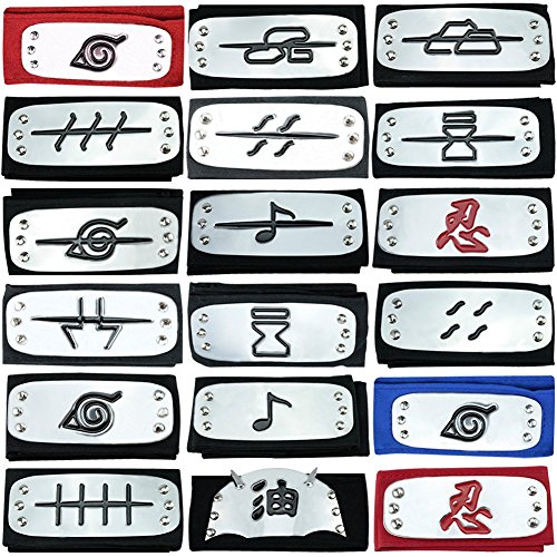 Touirch Anime Naruto Headband Leaf Village Metal Cosplay Logo Deidara Kakashi Uchiha Itachi