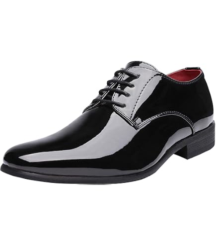 Amazon.com | Jousen Tuxedo Shoes for Men Faux Patent Leather  display picture 1