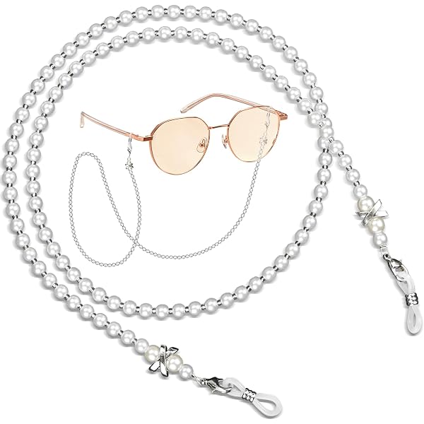 thumbnail image 2 of SEA OF ICE Heart Bead Murano Glass Mask Lanyard - Eyeglass Chain & Necklace Holder With Lobster Clasp 2 of 14