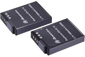 Powerextra 2 x EN-EL12 Battery Compatible with Nikon Coolpix A1000, B600, AW100, AW110, P300, S630, S640, S6000, S6100, S6150, S6200, S6300, S8000, S8100, S8200, S9050, S9100, S9200, S9300, S9500