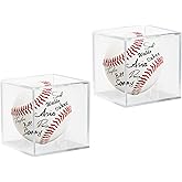Acrylic Baseball Case for Display, UV Protected Baseball Display Cube, Autographed Baseball Clear Display Case, Baseball Display Case for Memorabilia Baseball (2 PC)