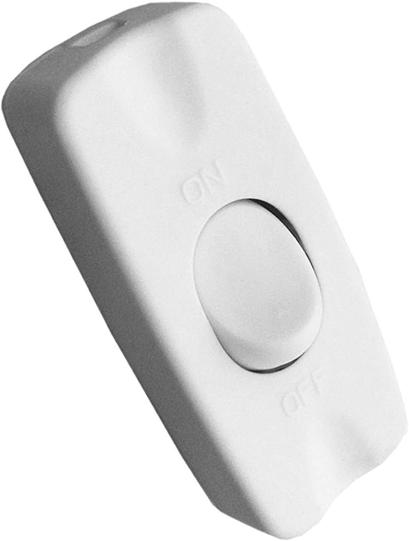 London Empire ® Small White Table Desk Lamp Light Inline 2 Core On Off Rocker 2A Torpedo Switch