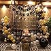Mayen 40 Pcs 12 Inch Gold Confetti and Black Agate Marble Balloons, Black Gold and White Latex Balloons Set for Birthday Party Decorations Wedding Baby Showers Graduation Hollywood Oscar Decorations