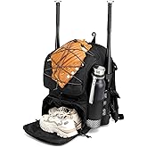 HAMBOLY Baseball & Softball Bag for Adult and Youth with Shoe Compartment, Waterproof Equipment Bag Backpack for Baseball Softball Bat Helmet, with Fence Hook Design