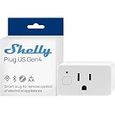 Shelly Smart Plug UL WiFi Bluetooth Zigbee Matter Outlet, US Gen4 White | Power Metering, Compatible with HomeKit, Google Home, Alexa, Home Assistant, Easy Setup, Remote Control, Smart Plug Outlet