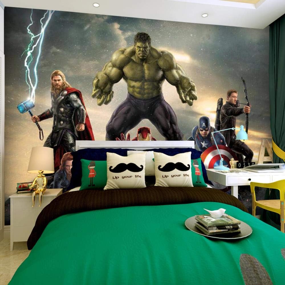RQWBH 3D Stereo Alliance Movie Theme Self-Adhesive Wallpaper (W) 200 X 140Cm (H) Wallpaper Mural Poster Photo Children's Princess Room Bedroom Living Room Office Wall Art Wallpaper
