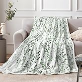 Floral Throw Blanket, Retro Flower Throw Blankets Boho Wildflowers Flannel Bed Blankets, Soft, Flannel, Warm, Floral Leaf Blankets for Couch Bed Decor–All Seasons 50X60 Inch
