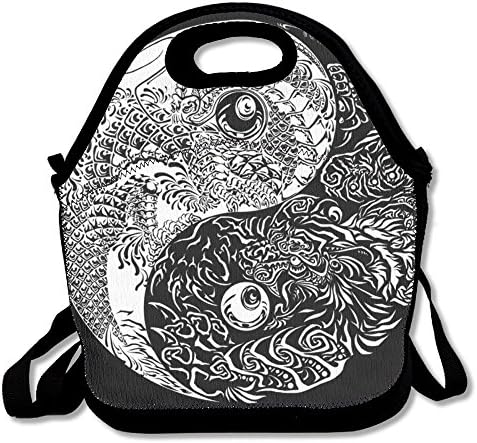 JIN HUA XU Lunch Box Yin Yang Lung Fu Lunch Bag Insulation Picnic Bag For Women Men Child