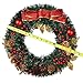 Lvydec 17 Inch Christmas Wreath, Merry Christmas Front Door Wreath with Pine Cone, Red Berry, Gold Leaves, Storage Box Included