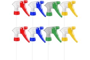 HETHYO Spray Bottle Nozzles Plastic Heavy Duty Trigger Spray Nozzle 8Pcs Replacement Head Leak Proof Water Bottle Spray Nozzles Adjustable Head Sprayer