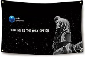 AYIMIORA Kanye Rapper Flag for Room 3×5 Feet Funny Flag Banner Winning Is The Only Option Wall Hanging Decor for Bedroom College Dorm Room Decor