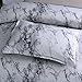 NTBED Marble Duvet Cover Sets Full Modern White Gray Quilt Cover with 2 Matching Pillow Shams Grey Microfiber Printed Bedding Set