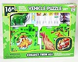 Tech Toyz Puzzle Play Children's Activity Set with Battery-Powered Car, Dinosaur
