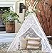 Lace Teepee Tent for Kids, Boho Tent Outdoor | Indoor, White Teepee Tent for Girls, Sheer Lace Tipi Canopy for Wedding, Party, Photo Prop