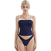 SUUKSESS Women Double Lined Spaghetti Strap Cami Going Out Y2k Sleeveless Tank Tops