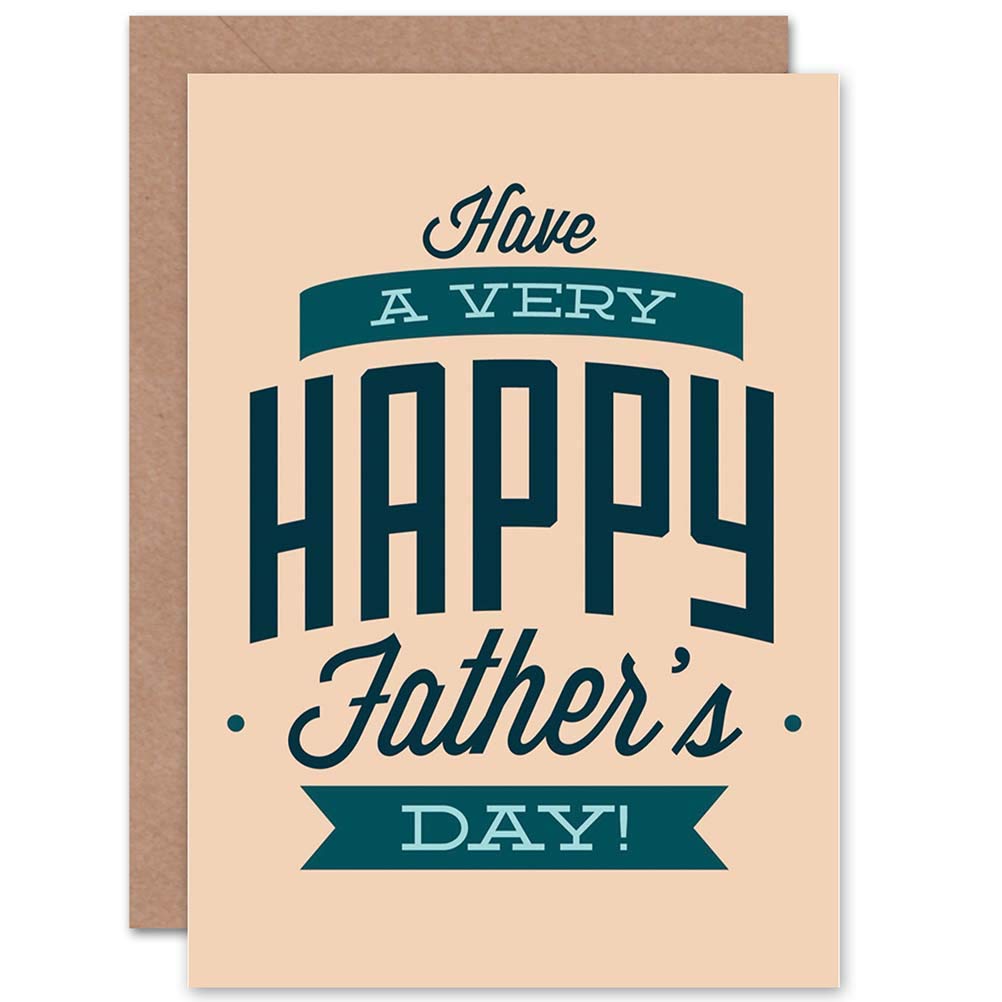 Wee Blue Coo OCCASION FATHERS DAY HAPPY TEXT FONT TYPE ART GREETINGS GREETING CARD