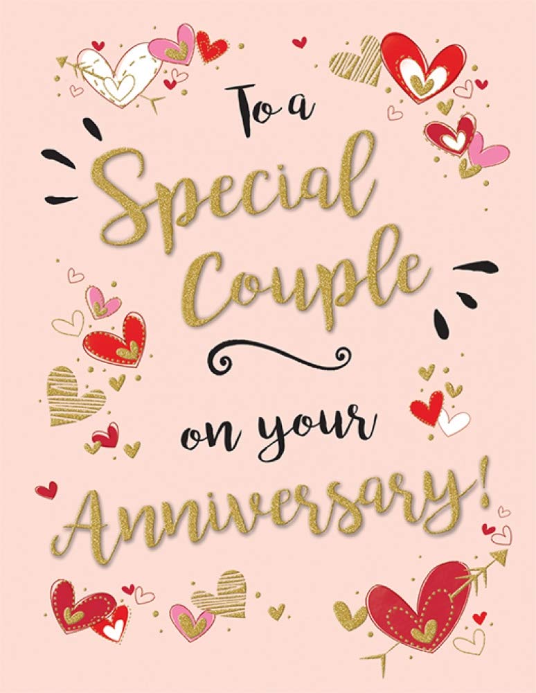 Piccadilly Greetings Group Ltd Special Couple On Your Wedding Anniversary Card - Hearts - 7.25 x 5.5 Inches,Beige