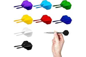 16-Pack Integrated Molded Dart Flights (2BA Thread) – Lightweight Durable 8 Colors (Black White Red Green Blue Purple) for Th