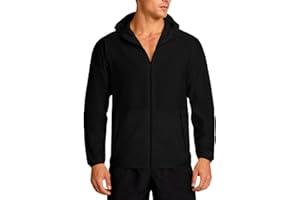 Uno Mejor Men‘s UPF 50+ Long Sleeve Full Zip Light Jacket, UV Protection Sun Shirts with Hoodie, Fishing, Hiking, Athletic